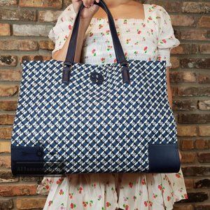 Tory Burch | Bags | Tory Burch Ella Printed Mixed Print Tote In Blue Gift  Christmas Authentic New | Poshmark